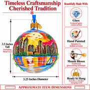 San Diego, USA Skyline Glass Ball Christmas Ornament