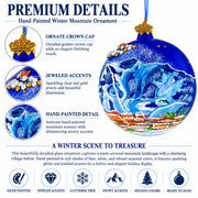 Aspen, Colorado Mountain Ski Trails Glass Ball Christmas Ornament