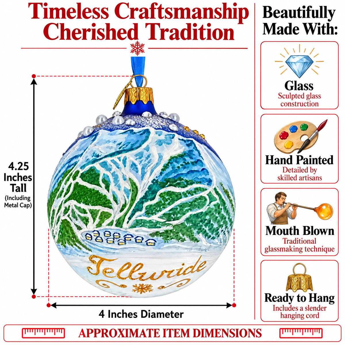 Telluride, Colorado Glass Ball Christmas Ornament