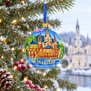 Lourdes, France Translucent Glass Ball Christmas Ornament