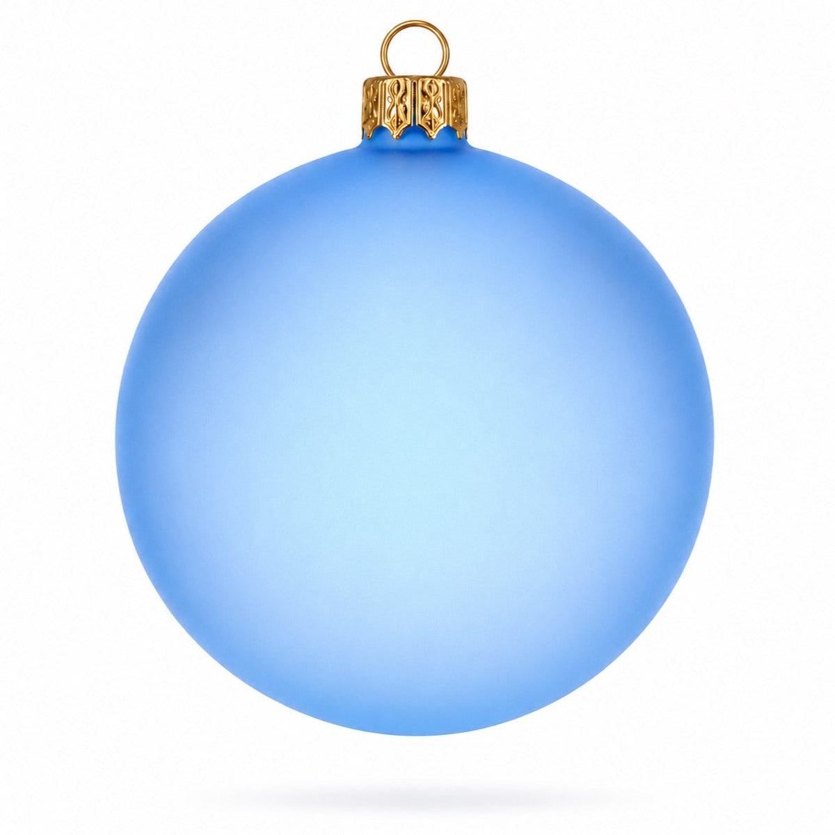 Set of 6 Translucent Light Blue Glass Ball Christmas Ornaments (029)
