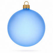 Set of 6 Translucent Light Blue Glass Ball Christmas Ornaments (029)