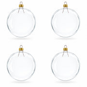 Set of 4 Mouth Blown Blank Glass Christmas Ornament 4 Inches (001)