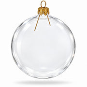 Set of 4 Clear Glass Ball Christmas Ornaments Thick Glass 4 Inches (015)