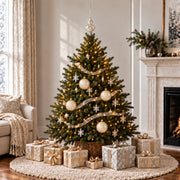 Set of 4 Translucent Glossy Ivory Glass Ball Christmas Ornaments (017)
