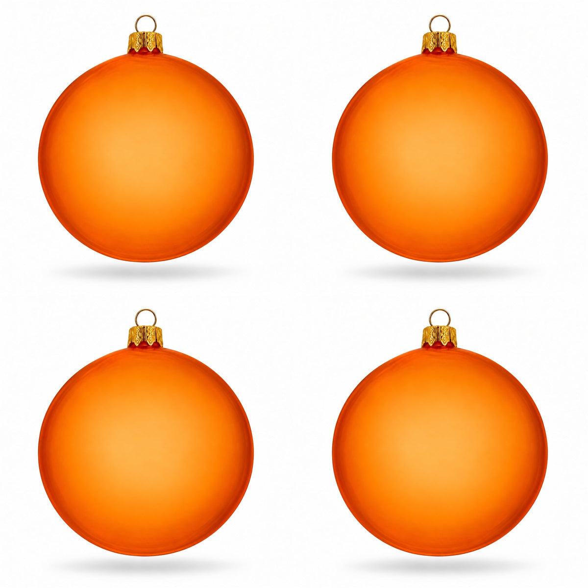 Set of 4 Translucent Gold Glass Ball Christmas Ornaments 4 Inches (020)