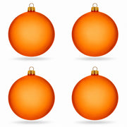 Set of 4 Translucent Gold Glass Ball Christmas Ornaments 4 Inches (020)