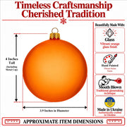 Set of 4 Translucent Gold Glass Ball Christmas Ornaments 4 Inches (020)