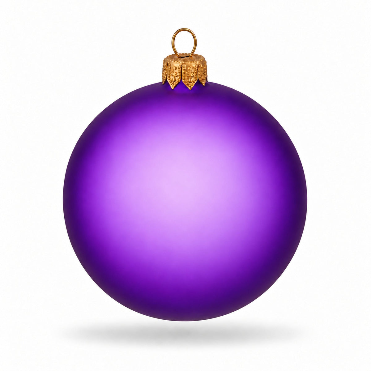 Set of 4 Translucent Purple Glass Ball Christmas Ornaments 4 Inches (021)