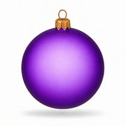 Set of 4 Translucent Purple Glass Ball Christmas Ornaments 4 Inches (021)