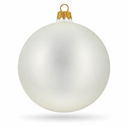 Set of 4 Thick White Glass Ball Christmas Ornaments 4 Inches (025)