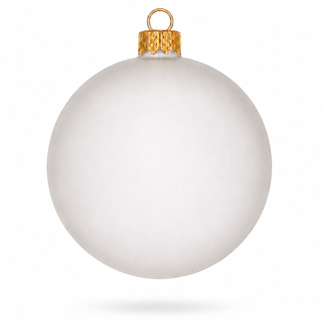 Set of 4 Translucent White Glass Ball Christmas Ornaments 4 Inches (023)