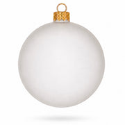 Set of 6 Translucent White Glass Ball Christmas Ornaments (033)