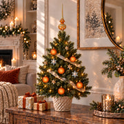 Set of 6 Translucent Orange Glass Ball Christmas Ornaments 2.4 Inches (030)