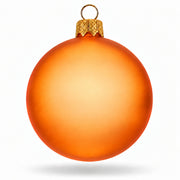Set of 6 Translucent Orange Glass Ball Christmas Ornaments 2.4 Inches (030)