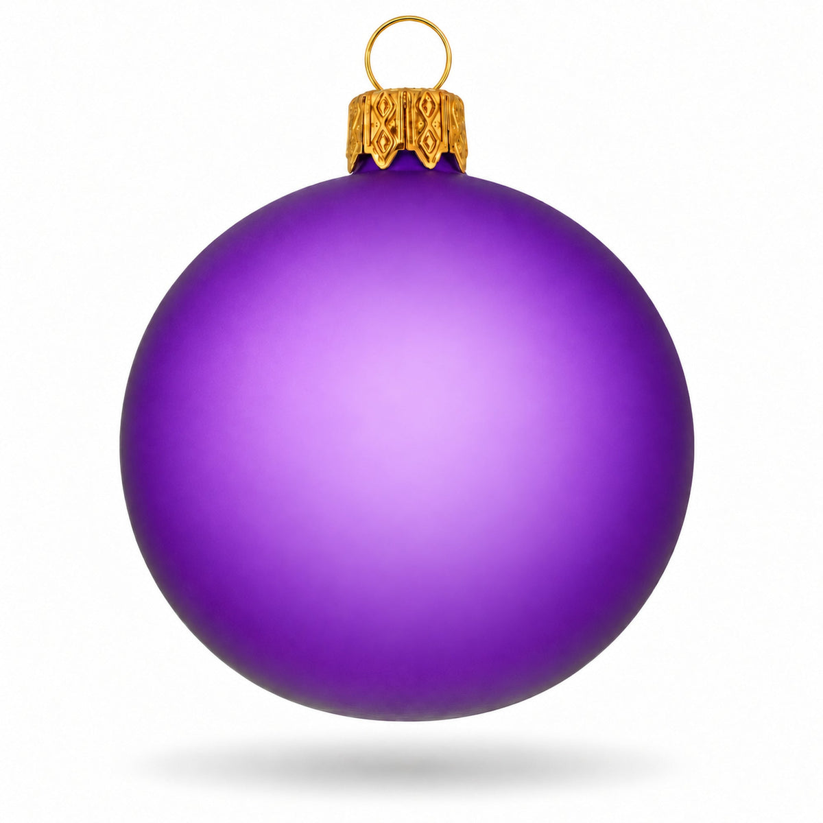 Set of 6 Translucent Purple Glass Ball Christmas Ornaments 2.4 Inches (031)