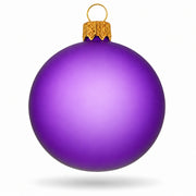 Set of 6 Translucent Purple Glass Ball Christmas Ornaments 2.4 Inches (031)