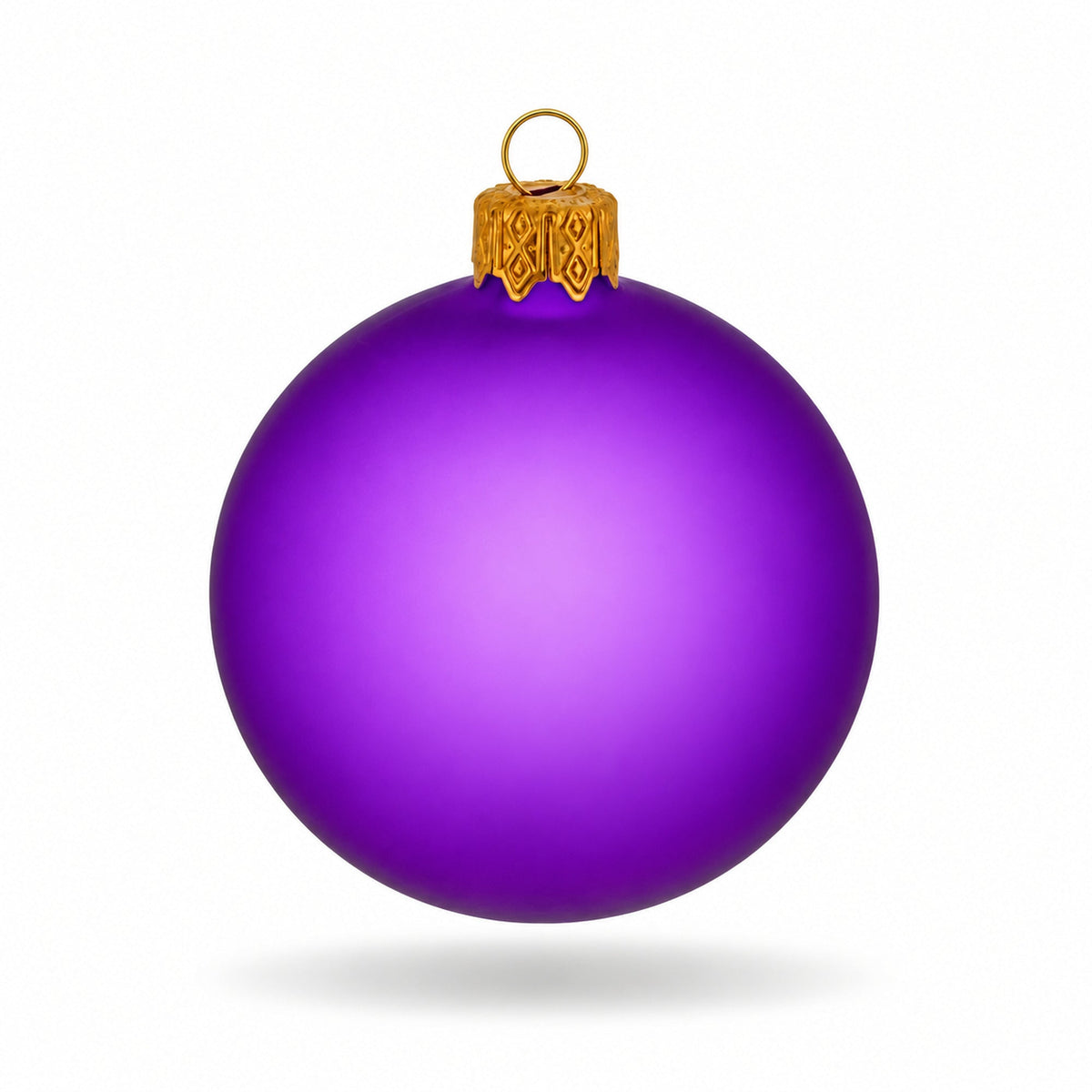 Set of 6 Translucent Purple Glass Ball Christmas Ornaments 2.4 Inches (031)