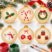 Set of 6 Translucent Ivory Glass Ball Christmas Ornaments (048)