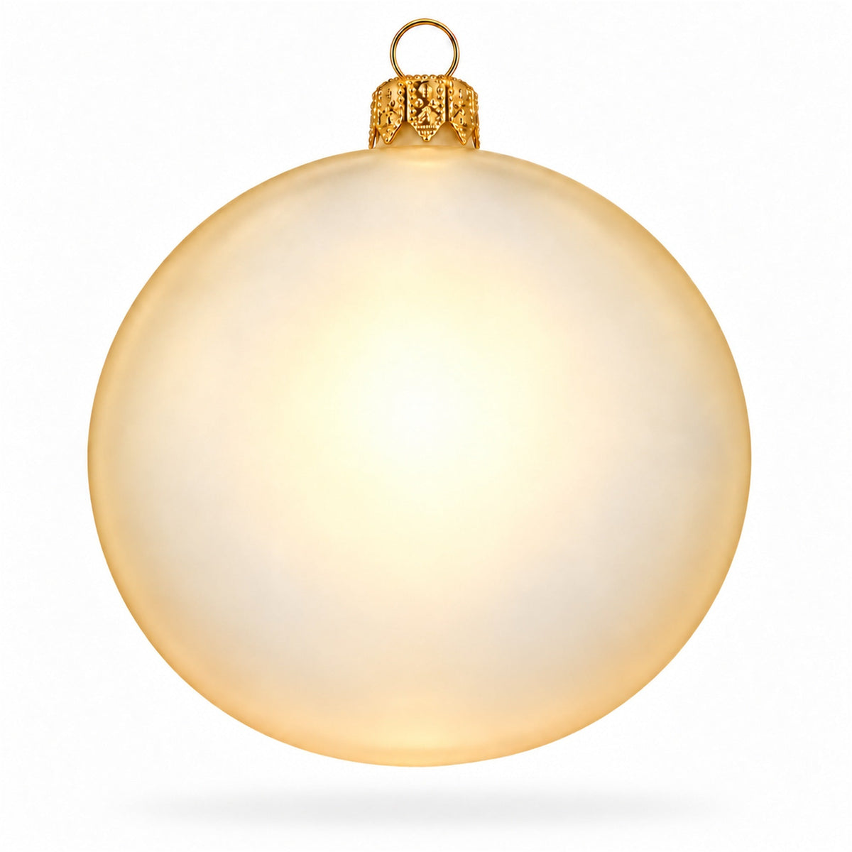 Set of 6 Translucent Ivory Glass Ball Christmas Ornaments (048)