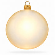 Set of 6 Translucent Ivory Glass Ball Christmas Ornaments (048)