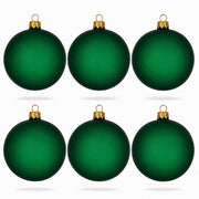 Set of 6 Translucent Green Glass Ball Christmas Ornaments 3.25 Inches (049)