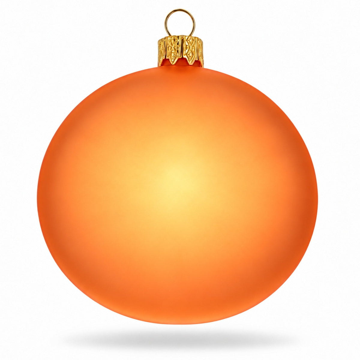 Set of 6 Translucent Orange Glass Ball Christmas Ornaments 3.25 Inches (051)