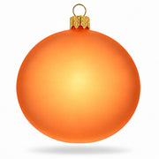 Set of 6 Translucent Orange Glass Ball Christmas Ornaments 3.25 Inches (051)