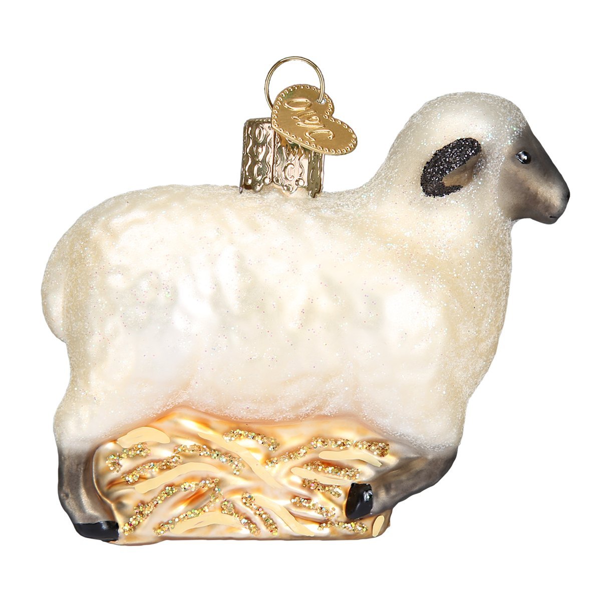 Old World Christmas Sheep Glass Ornament