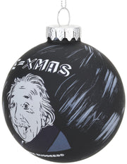 E=Xmas Albert Einstein Glass Christmas Ornament