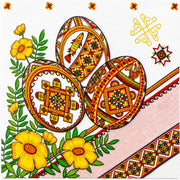 20 Pack of Ukrainian Paper Napkins 3-ply Easter Eggs Pysanky - Folded 6.5 x 6.5 Inches