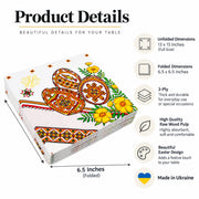 20 Pack of Ukrainian Paper Napkins 3-ply Easter Eggs Pysanky - Folded 6.5 x 6.5 Inches