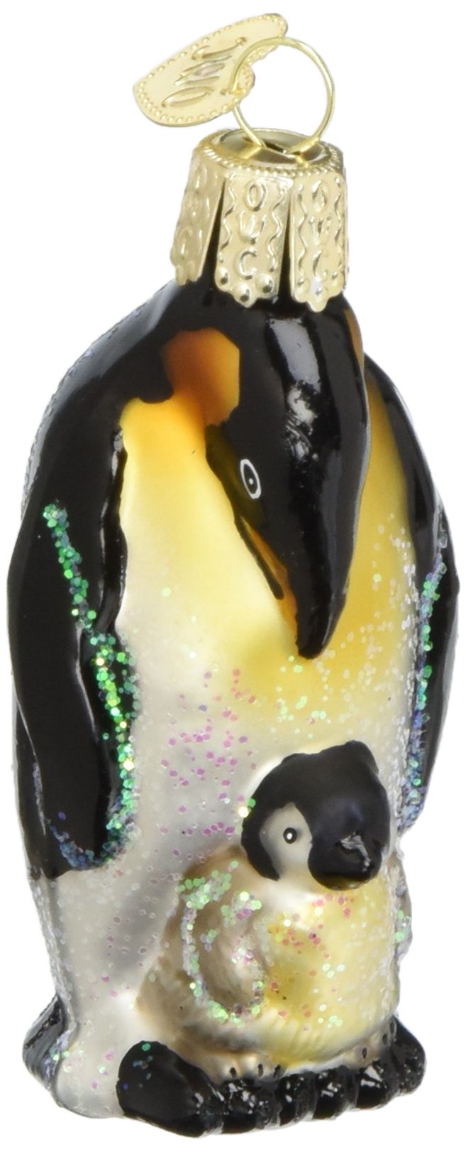Old World Christmas Emperor Penguin With Chick Ornament