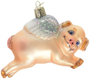 Old World Christmas Flying Pig Glass Blown Ornament