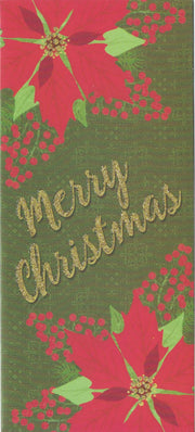 Christmas Money Card Holder - Wreath/Poinsettia