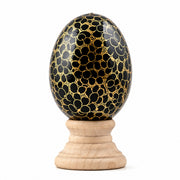 Golden Circles Hand Painted Wooden Easter Egg
