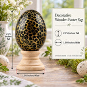 Golden Circles Hand Painted Wooden Easter Egg