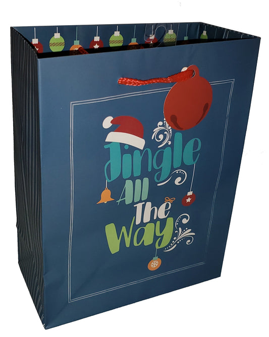 Christmas Lettering Medium Gift Bag- All the Way