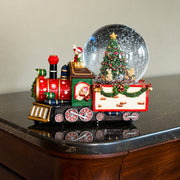 Children Riding Train Musical Christmas Water Snow Globe