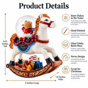 Teddy Bears' Rocking Horse Christmas Water Snow Globe