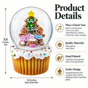 Gingerbread Family and Cupcake Musical Christmas Water Globe