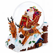 Santa Delivering Gifts Musical Christmas Water Snow Globe