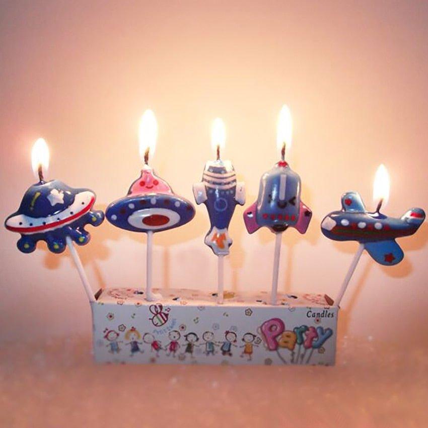 Airplane Shaped Candles Set - Christmas Trees USA