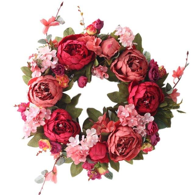 Artificial Wreath Door Threshold Flower DIY Half Wreath - Christmas Trees USA