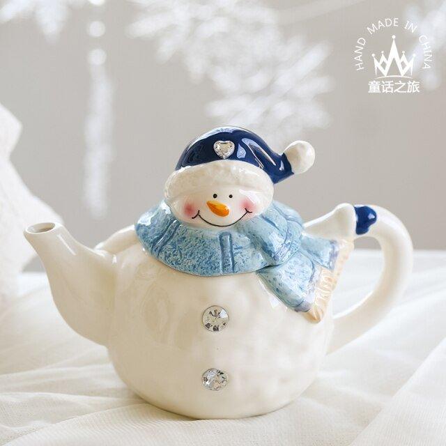 Christmas Cutie Cute Ceramic Snowman Snack Bowl - Christmas Trees USA