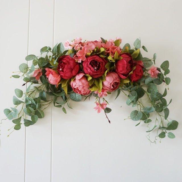 Artificial Wreath Door Threshold Flower DIY Half Wreath - Christmas Trees USA