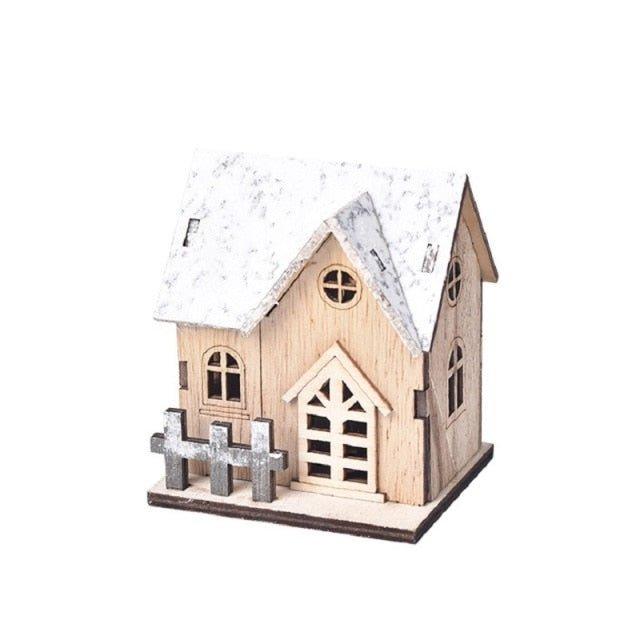 Christmas LED Light Wooden House Luminous Cabin - Christmas Trees USA