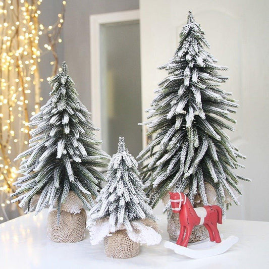 artificial linen mini Christmas cedar tree - Christmas Trees USA