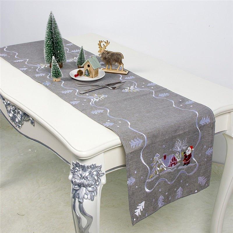 Christmas Fabric Printed Table Runner - Christmas Trees USA