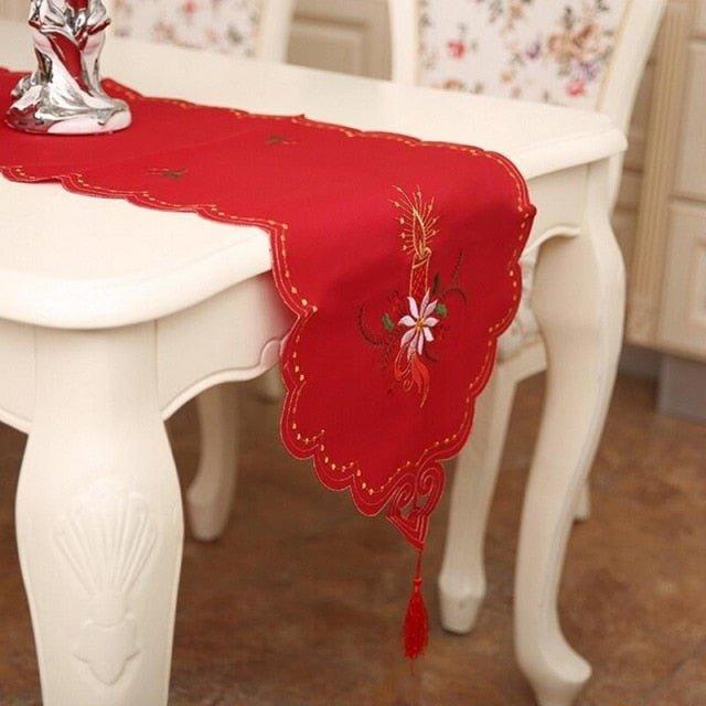 Christmas Fabric Printed Table Runner - Christmas Trees USA